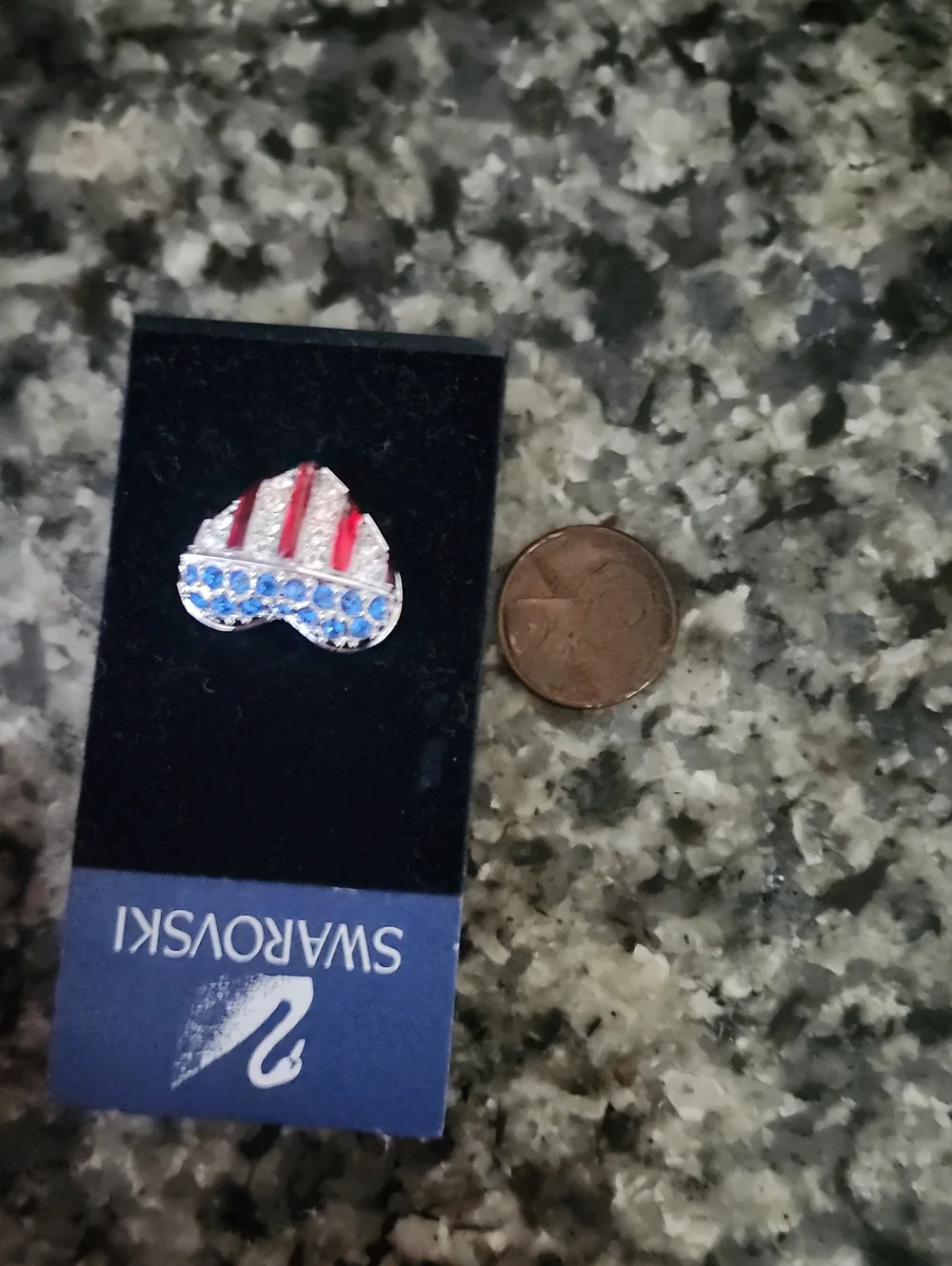 Swarovski Brave Heart Flag Crystal Pin